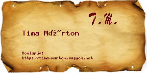 Tima Márton névjegykártya