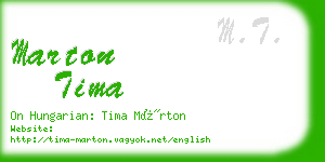 marton tima business card